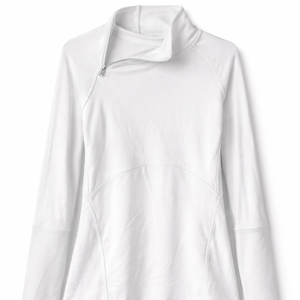 Lululemon White Asymmetrical Zip Pullover Size 10